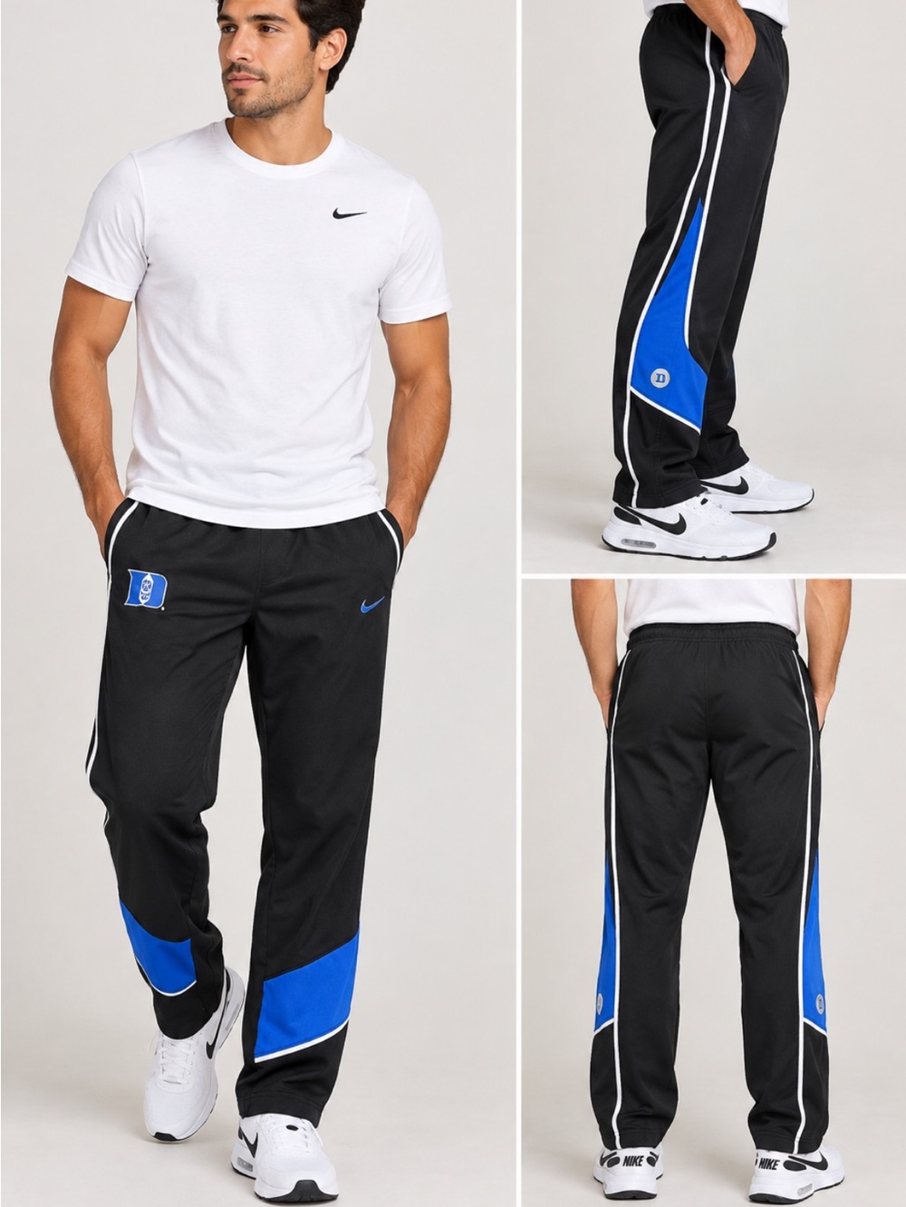Nike Track Pants Men’s Small Black Blue Athletic Jogger Pants S